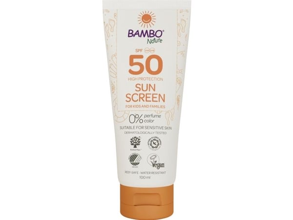 Sollotion Bambo Nature 100 ml SPF 50 utan färg och parfym 23% fett
