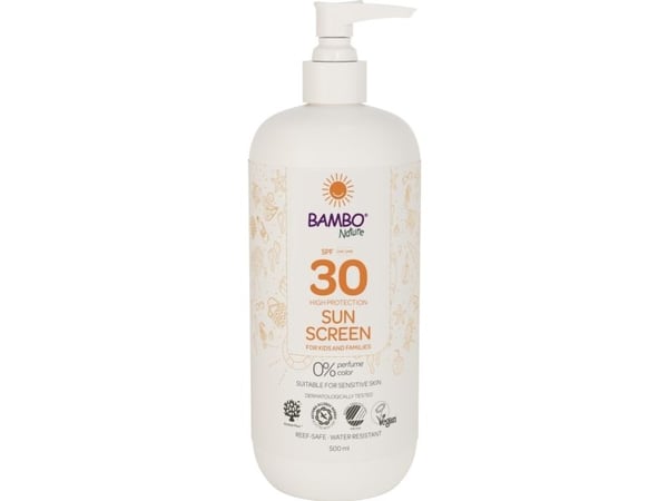 Bambo Nature solkräm 500 ml SPF 30 utan färg och parfym (6 st.)