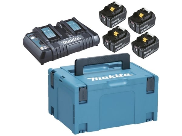 Makita PowerPack LXT - Batterilader + batteri 4 x - Li-Ion - 5 Ah - 90 Wh - 2 x batterier lader