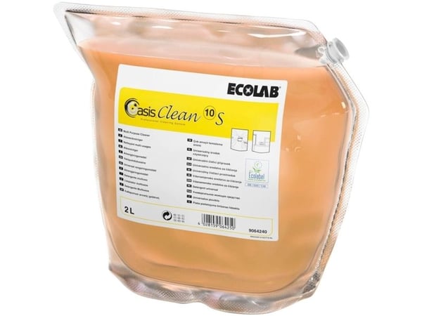 Yleispuhdistusaine Oasis Clean 10 S ilman hajustetta 2 ltr Vaaleankeltainen,2 kpl/pakkaus