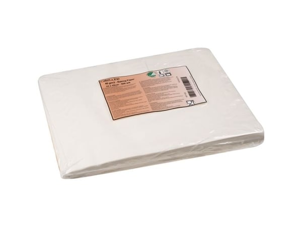 Bagepapir, ABENA Cater-Line, 42x33cm, bleget, papir/silikone/virgin