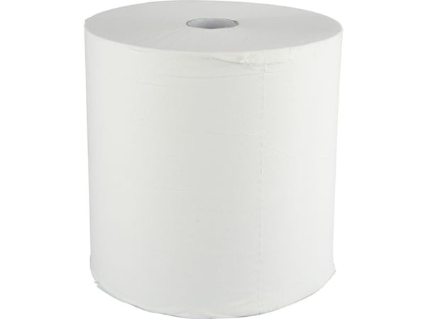 Håndklæderulle, ABENA Care-Ness Excellent, 2-lags, 285m x 20cm, Ø20cm, hvid, nyfiber