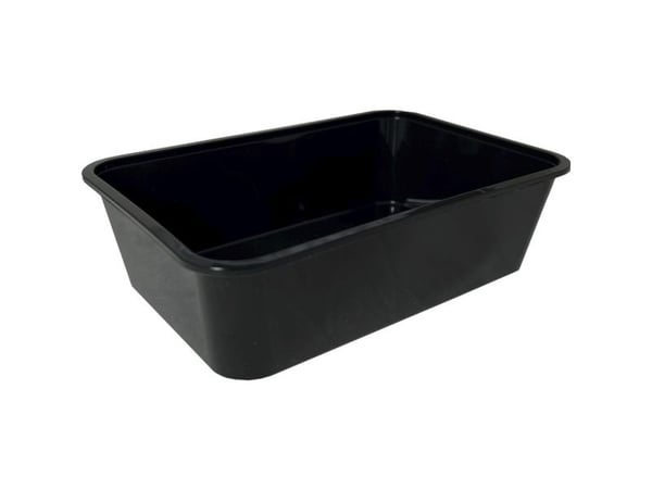 Plastbakke, ABENA Cater-Line, 16,9x11,6x4,8cm, 650 ml, 650 ml, sort, PP - (10 stk.)