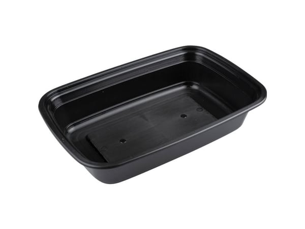 Takeaway bakke, ABENA Cater-Line, 22,4x15x4,8cm, 946 ml, 1000 ml, sort, PP, 1-rums - (8 stk.)