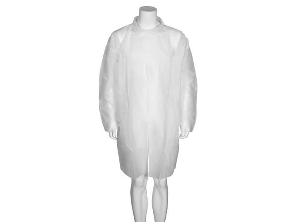 Besøgsjakke, ABENA Classic, S/M, 100x72cm, 25 gsm, hvid, PP, usteril - (10 stk.)