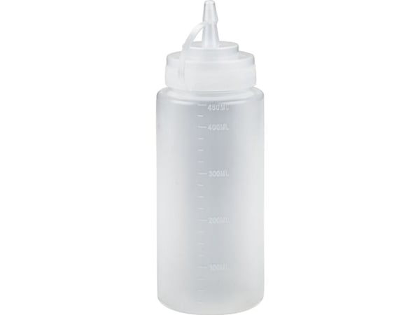 Dressingflaske, ABENA Cater-Line, 450 ml, klar, PE/PP, med mål - (6 stk.)