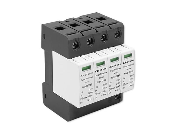 Qoltec AC-ylijännitesuoja | 4P | 420V | T2 | B+C
