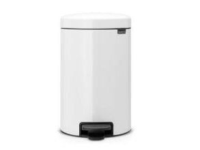Poljinkori, Brabantia newIcon, valkoinen, jauhemaalattu teräs, 12 l, muovinen sisäsäiliö
