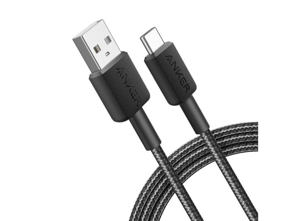 Anker 322, 1,8 m, USB A, USB C, 480 Mbit/s, musta