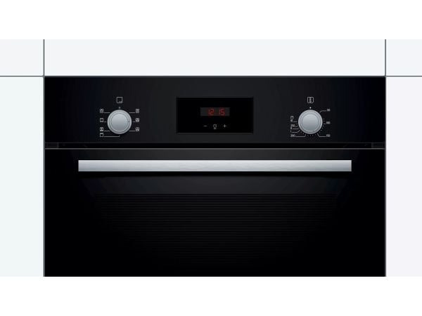 Bosch Serie | 2 HBF133BA0 - Ovn - innebygd - fordypning - bredde: 56 cm - dybde: 55 cm - høyde: 57.5 cm - med selvrens - Klasse A - svart