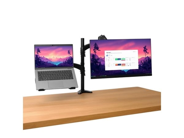 Trust Mara - Monteringssett (dobbeltarm) - for skjerm / notebook - svart - skjermstørrelse: up to 32" (monitor) / up to 17" (notebook) - skrivebord...