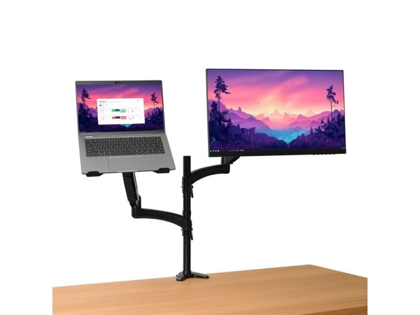 Trust Mara - Monteringssett (dobbeltarm) - for skjerm / notebook - svart - skjermstørrelse: up to 32" (monitor) / up to 17" (notebook) - skrivebord...