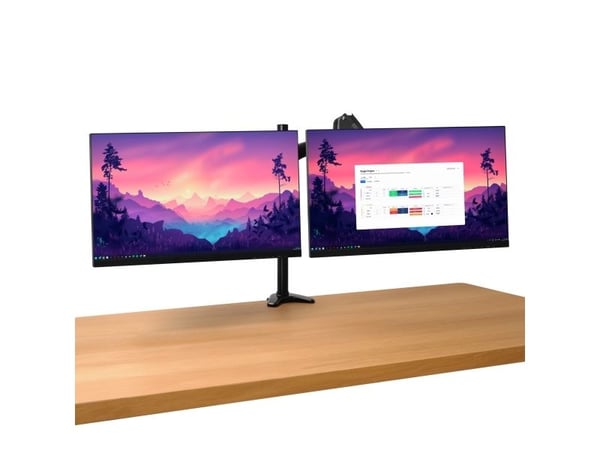Trust Mara - Monteringssett (dobbeltarm) - for skjerm / notebook - svart - skjermstørrelse: up to 32" (monitor) / up to 17" (notebook) - skrivebord...