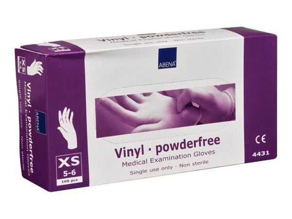Abena - Hansker - engangs - størrelse: 5-6 - XS - vinyl - gjennomsiktig (en pakke 100)