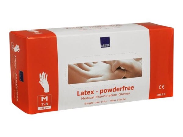 Abena - Handskar - engångsvara - M - latex - naturell par (paket om 100)