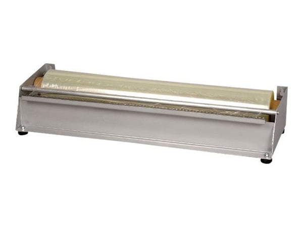 Dispenser, ABENA Cater-Line, 45 cm x 16 x 8 m, sølvfarget, stål, med sagblad, for film