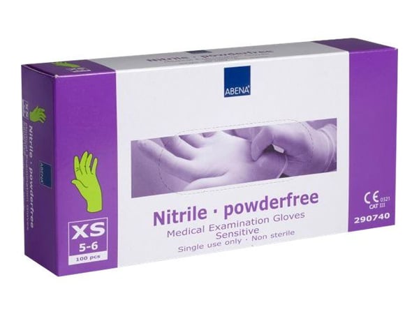 Abena - Handskar - engångsvara - XS - nitrilgummi - grön (paket om 100)