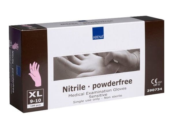 Abena - Hansker - engangs - XL - nitrilgummi - rosa (en pakke 100)