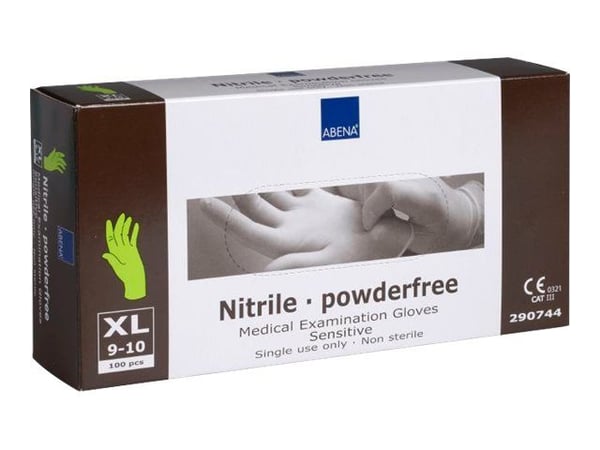 Abena - Handskar - engångsvara - XL - nitrilgummi - grön (paket om 100)