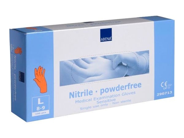 Abena - Handskar - engångsmaterial - L - nitrilgummi - orange (förpackning med 100 st)