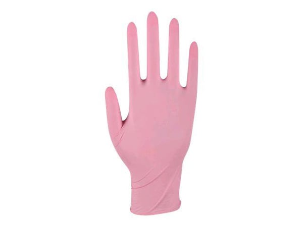 Undersøkelseshanske, ABENA Classic Sensitive, XS, rosa, nitril, pudderfri - (100 stk.)