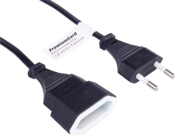 PREMIUMCORD verkkokaapeli 230V, jatkohaarukka, 2m (kpsm2)