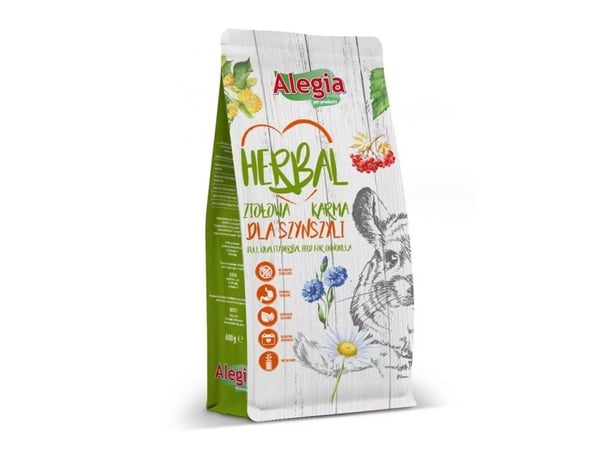 ALEGIA Herbal - kuivaruoka chinchilloille - 600 g