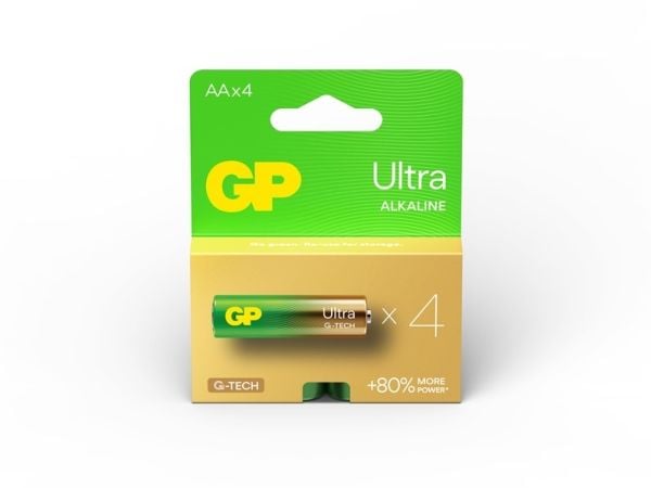GP Batteries Ultra Alkaline GP15AU, Engangsbatteri, AA, LR06, Alkalinsk, 1,5 V, 4 stykker, Cd (kadmium), Hg (kvikksølv)