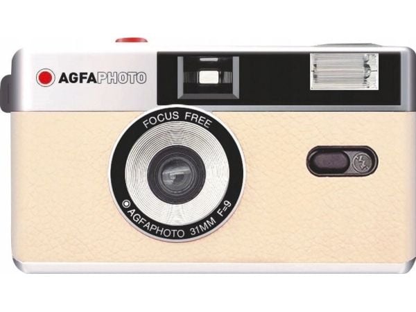 AgfaPhoto analogt filmkamera 35 mm (135) + lampe – beige