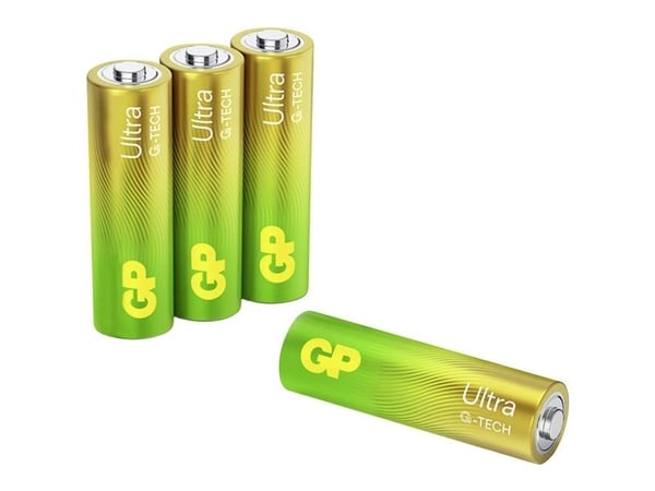 GP Batteries Ultra Alkaline GP15AU, Engangsbatteri, AA, LR06, Alkalinsk, 1,5 V, 4 stykker, Cd (kadmium), Hg (kvikksølv)