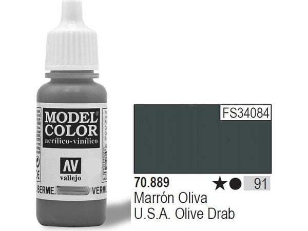 Vallejo 70.889, 17 ml, Oliven, Matte, Flaske