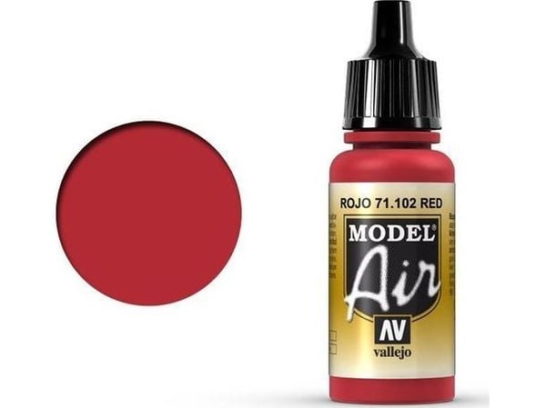 Vallejo 71.102, 17 ml, Röd, Matt, Flaska