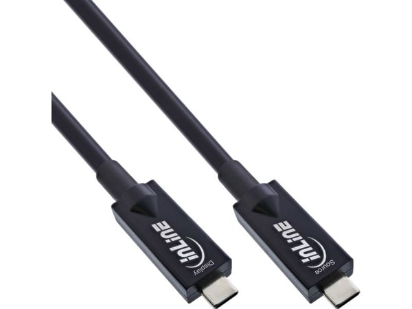 InLine 35798A, 15 m, USB C, USB C, USB 3.2 Gen 2 (3.1 Gen 2), 10 Gbit/s, Svart