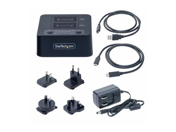 StarTech 1:1 Standalone M.2 NVMe Drive Duplicator and Dock - Fast tilstands / harddiskstasjons-duplikator - 2 brønner (PCIe (NVMe)) - TAA-samsvar