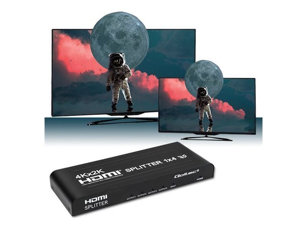 Qoltec - Video/lyd-splitter - active, high stability - 4 x HDMI - stasjonær - DC