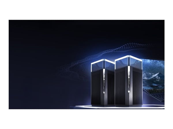 ASUS ZenWiFi Pro ET12 - 2-Pack - Wi-Fi-system (2 rutere) - op til 6000 sq.ft - mesh - GigE, 2,5 GigE - Wi-Fi 6E - Multi-Band
