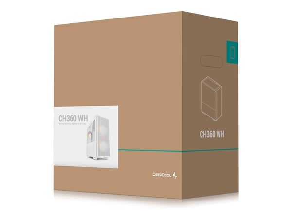 DeepCool CH360 WH - mATX - genomskinlig sidopanel (härdat glas) - ingen strömförsörjning (ATX / PS/2) - vit - USB/ljud