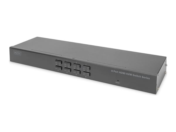 DIGITUS - Omkopplare för tangentbord/video/mus - HDMI - 8 x KVM port(s) - 1 lokal användare - rackmonterbar