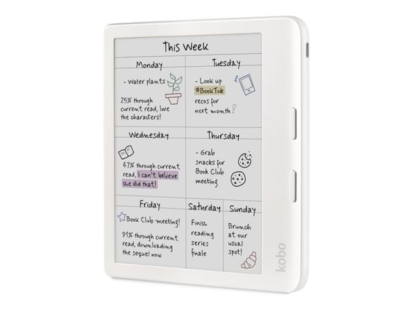 Kobo Libra Colour - eBook-läsare - 32 GB - 7" färg E Ink Kaleido 3 (1264 x 1680) - pekskärm - Wi-Fi 5, Bluetooth - vit
