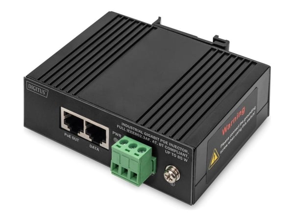 Digitus DN-651141, IEEE 802.3af, IEEE 802.3at, IEEE 802.3bt, 10/100/1000Base-T(X), Sort, 45 - 56 V, 85 W, -40 - 75 °C