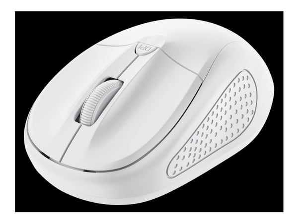 Trust Primo - Mus - höger- och vänsterhänta - optisk - 4 knappar - trådlös - 2.4 GHz - trådlös USB-mottagare - matt vit