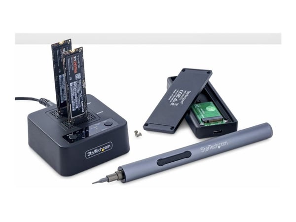 StarTech 1:1 Standalone M.2 NVMe Drive Duplicator and Dock - Fast tilstands / harddiskstasjons-duplikator - 2 brønner (PCIe (NVMe)) - TAA-samsvar