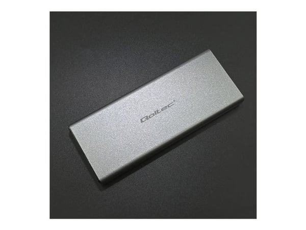 Qoltec Housing | M.2 SSD-stasjonsplass | SATA | NGFF | USB 3.0 | Superhastighet 5 Gb/s | 2TB | Sølv