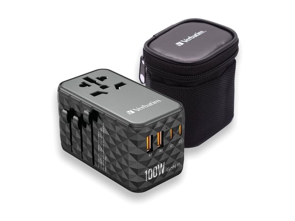 Verbatim UTA-06 - Strømadapter - GaN III, universal - 100 watt - 5 A - PD 3.0, QC 4.0+, QC 3.0, Fast Charge, Super Charge, Apple Fast Charge, PD/PP...