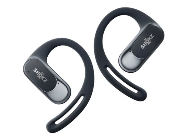 Shokz OpenFit Air - True wireless-hodetelefoner med mikrofon - åpent øre - over-øret-montering - Bluetooth - svart