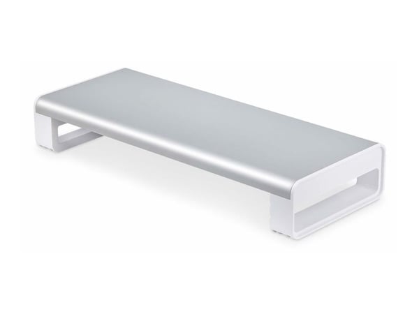 StarTech Ergonomic Monitor Riser Stand, 33lb Max, Fixed height 3.5in - Skjermstativ - skrivebord - hvitt og sølv - TAA-samsvar
