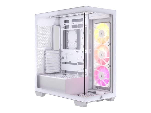 CORSAIR 3500X ARGB - Mid tower - utökad ATX - genomskinlig sidopanel (härdat glas) - ingen strömförsörjning (ATX) - vit - USB/ljud