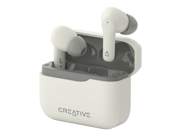 Creative Zen Air Plus - True wireless-hodetelefoner med mikrofon - i øret - Bluetooth - aktiv støydemping - kremfarget