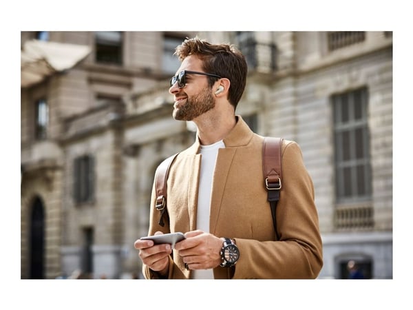 Creative Zen Air Plus - True wireless-hodetelefoner med mikrofon - i øret - Bluetooth - aktiv støydemping - kremfarget