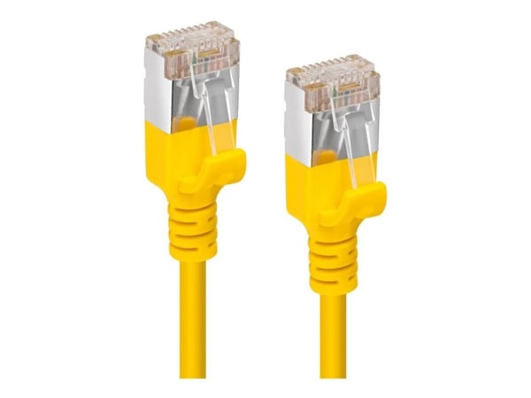 MicroConnect - Nettverkskabel - RJ-45 (hann) til RJ-45 (hann) - 25 cm - U/FTP - CAT 6a - halogenfri, uten hindringer, slank - gul